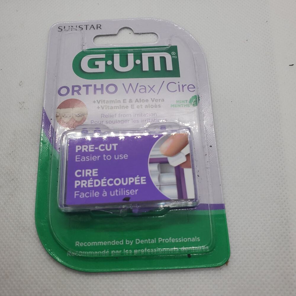 GUM Dental Appliance Mint Wax Strips with Vitamin E